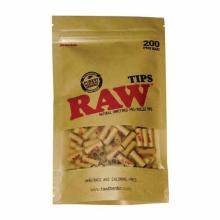 Raw tips pre-rolled en bolsa.  200 unidades.