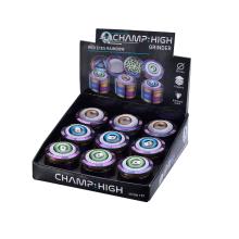 Display de 9 unidades grinder red eyes raimbow champ high.  4 piezas.  50mm.