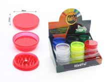 Display de 24 unidades grinder plástico hibron - liso.  Grinder de 3 piezas imantado.  60mm.