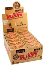 Display de 24 libritos x 1 hoja de 5 metros.  Raw rollo 5m.