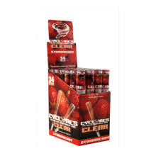 Display de 24 pre-rolled transparent cone - strawberry.  Este producto no contiene tabaco.