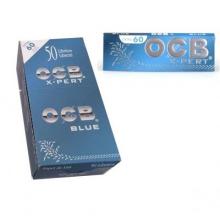 Display de 50 unidades.  Cada unidad contiene 60 hojas ocb blue.  Medidas: 69mm x 36mm.