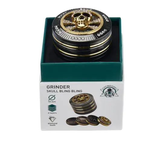 Grinder skull bling bling de champ high de 4 piezas.  50mm.