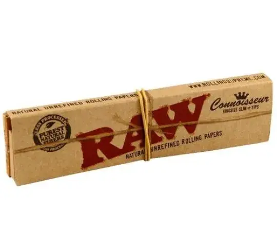 Display de 24 libritos x 32 hojas de RAW king size slim x 32 tips.