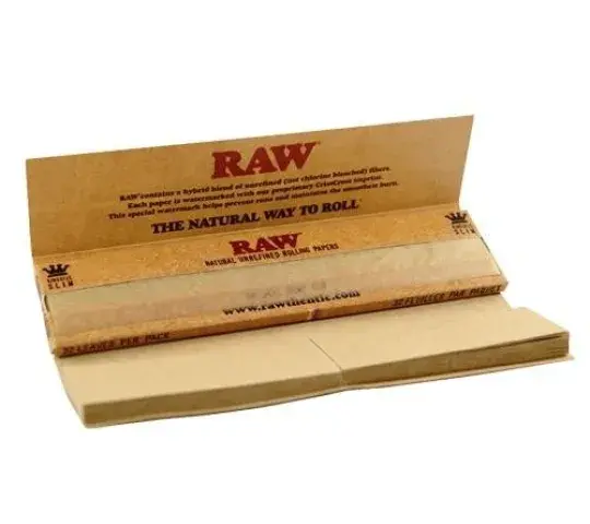 Display de 24 libritos x 32 hojas de RAW king size slim x 32 tips.