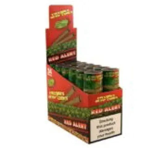 Display con 12 cajitas.  Cada cajita contiene 2 hemp cones red alert.